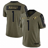 Nike Arizona Cardinals 1 Kyler Murray 2021 Olive Salute To Service Limited Jersey Dyin,baseball caps,new era cap wholesale,wholesale hats